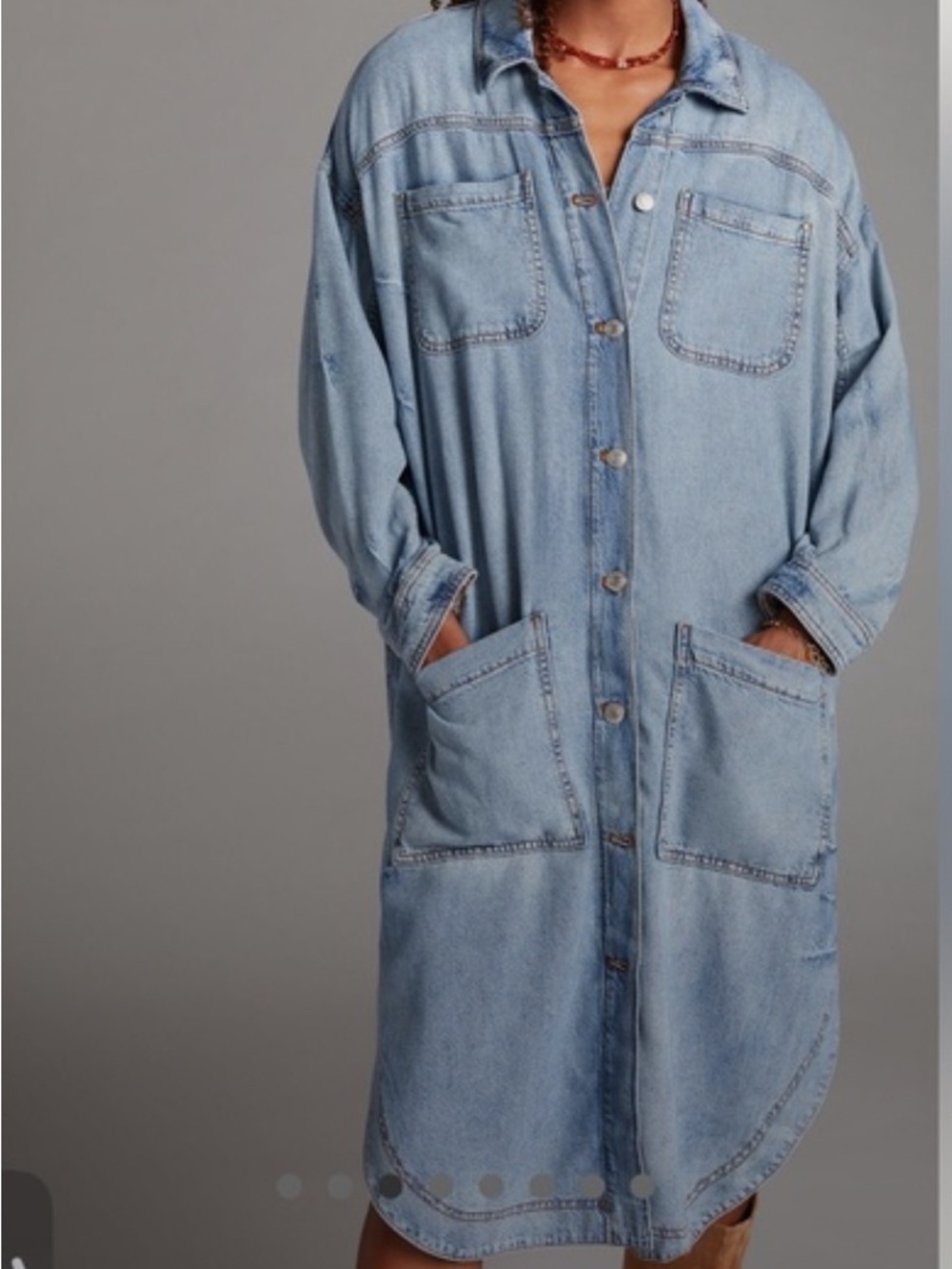 ANTHROPOLOGIE Pilcro Denim Button
Front Duster Shacket - Picture 2 of 3